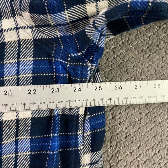 Orvis Flannel Shirt Jacket Shacket Men's XXL Blue Cotton Blue Plaid Check - Picture 7 of 11